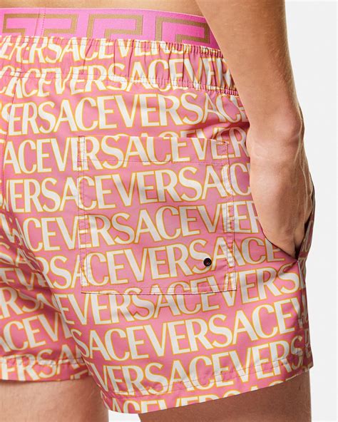 versace red swim shorts|Versace swim shorts usa.